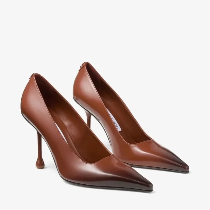 Décolleté Ixia 95 in pelle spazzolata color cognac