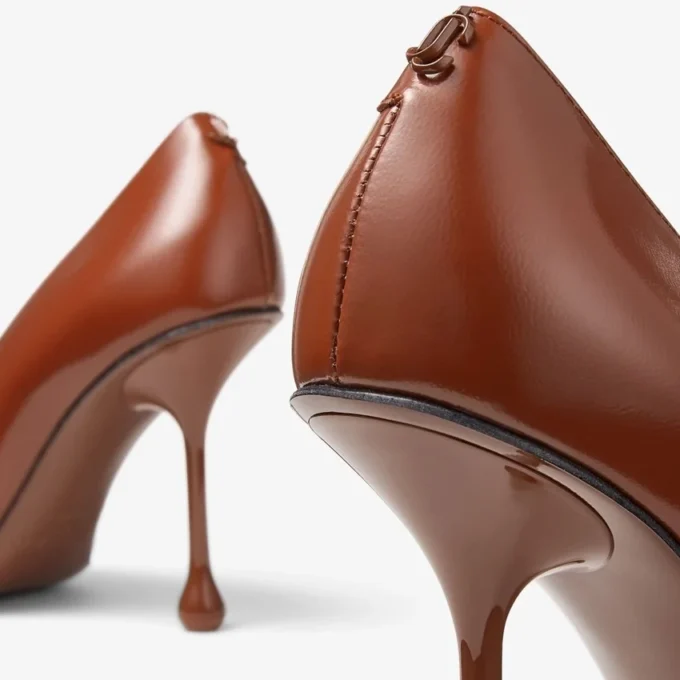 Décolleté Ixia 95 in pelle spazzolata color cognac