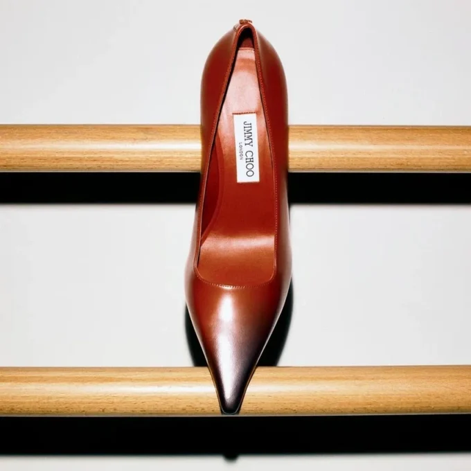 Décolleté Ixia 95 in pelle spazzolata color cognac