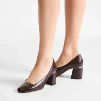 Décolleté Jenson 65 in nappa verniciata color merlot intenso