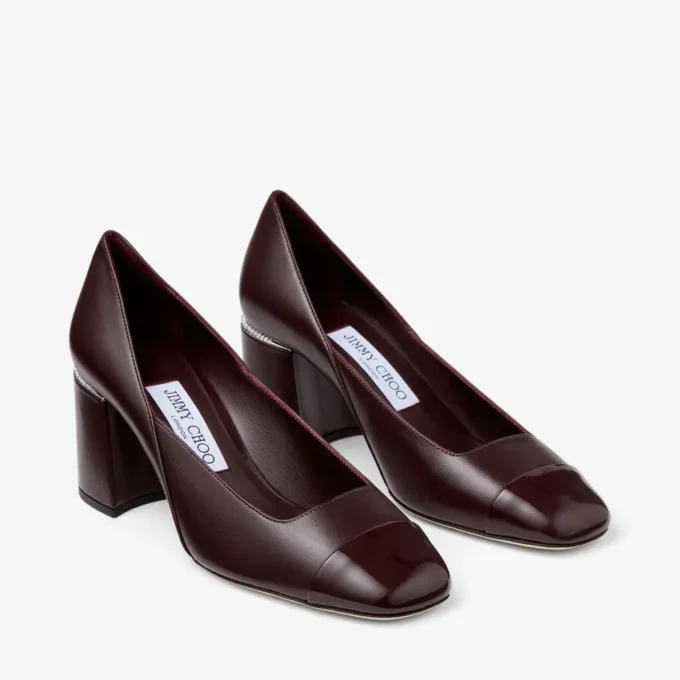 Décolleté Jenson 65 in nappa verniciata color merlot intenso