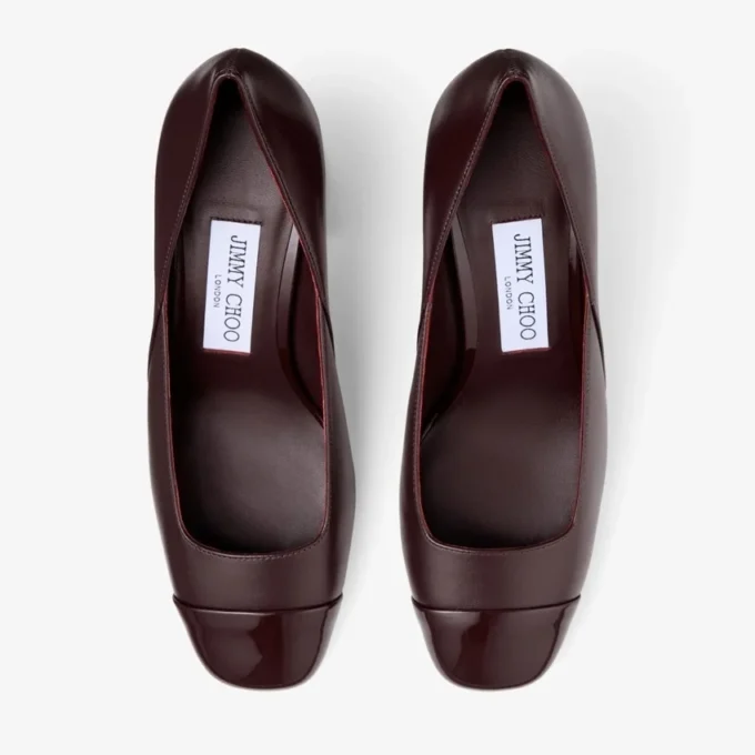 Décolleté Jenson 65 in nappa verniciata color merlot intenso