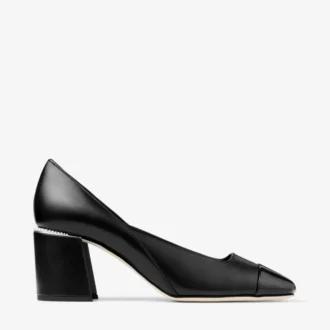Décolleté Jenson 65 in vernice nera e pelle nappa