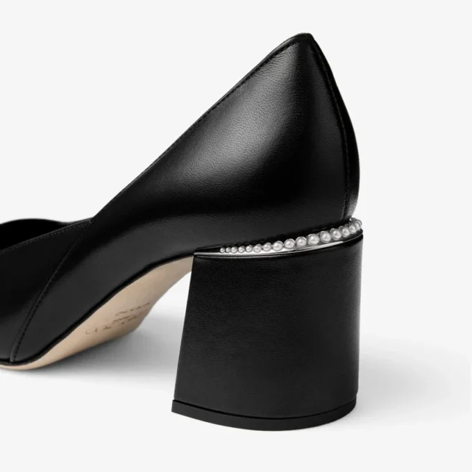 Décolleté Jenson 65 in vernice nera e pelle nappa