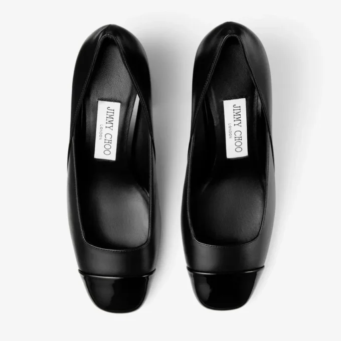 Décolleté Jenson 65 in vernice nera e pelle nappa