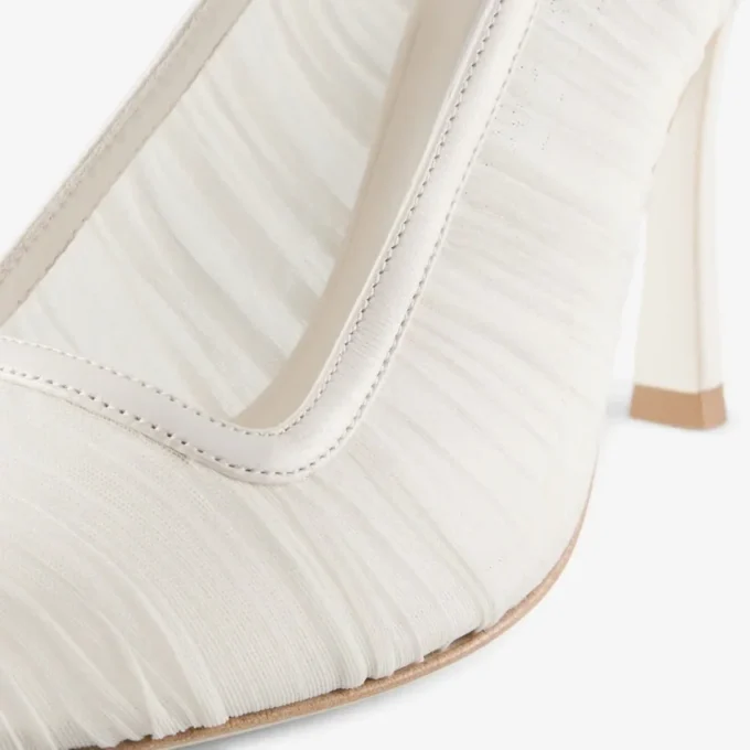 Décolleté Lotta 100 in tulle avorio e nappa