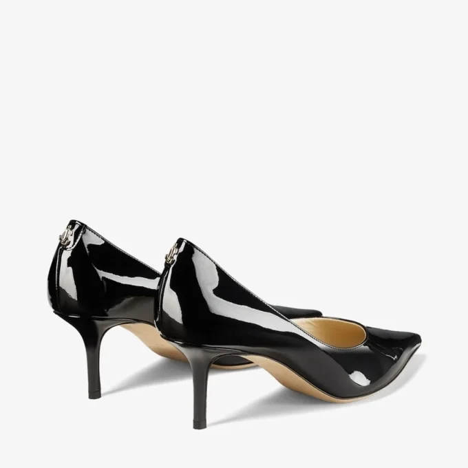 Décolleté Love 65 in vernice nera con emblema Jc