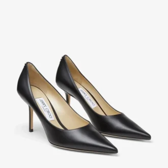 Décolleté Love 85 in pelle di vitello nera con emblema Jc
