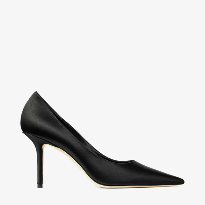 Décolleté Love 85 in raso nero