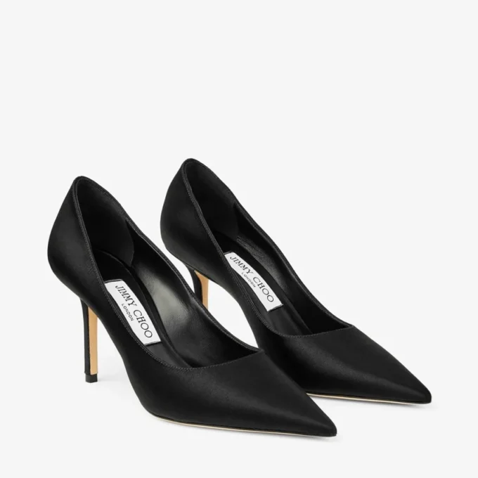 Décolleté Love 85 in raso nero