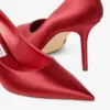 Décolleté Love 85 in raso rosso rubino