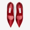 Décolleté Love 85 in raso rosso rubino