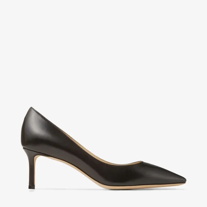 Décolleté Romy 60 in pelle di capretto nera a punta