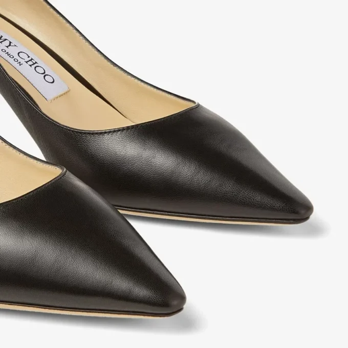 Décolleté Romy 60 in pelle di capretto nera a punta