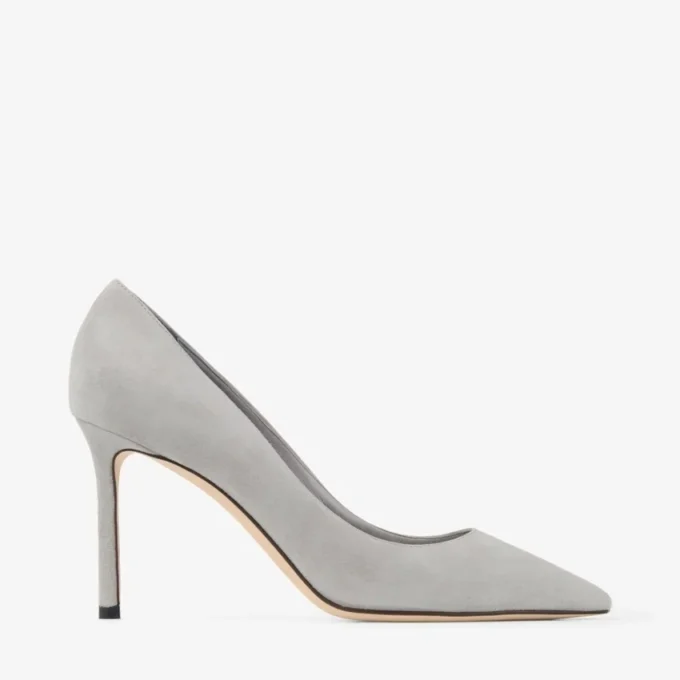 Décolleté Romy 85 in camoscio color tortora