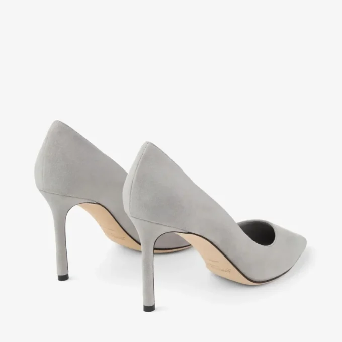 Décolleté Romy 85 in camoscio color tortora