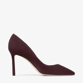 Décolleté Romy 85 in camoscio tono su tono color merlot intenso