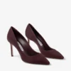 Décolleté Romy 85 in camoscio tono su tono color merlot intenso