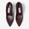 Décolleté Romy 85 in camoscio tono su tono color merlot intenso