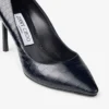 Décolleté Romy 85 in pelle goffrata effetto coccodrillo blu navy