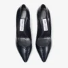 Décolleté Romy 85 in pelle goffrata effetto coccodrillo blu navy