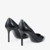 Décolleté Romy 85 in pelle goffrata effetto coccodrillo blu navy
