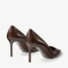 Décolleté Romy 85 in pelle goffrata effetto coccodrillo color cioccolato