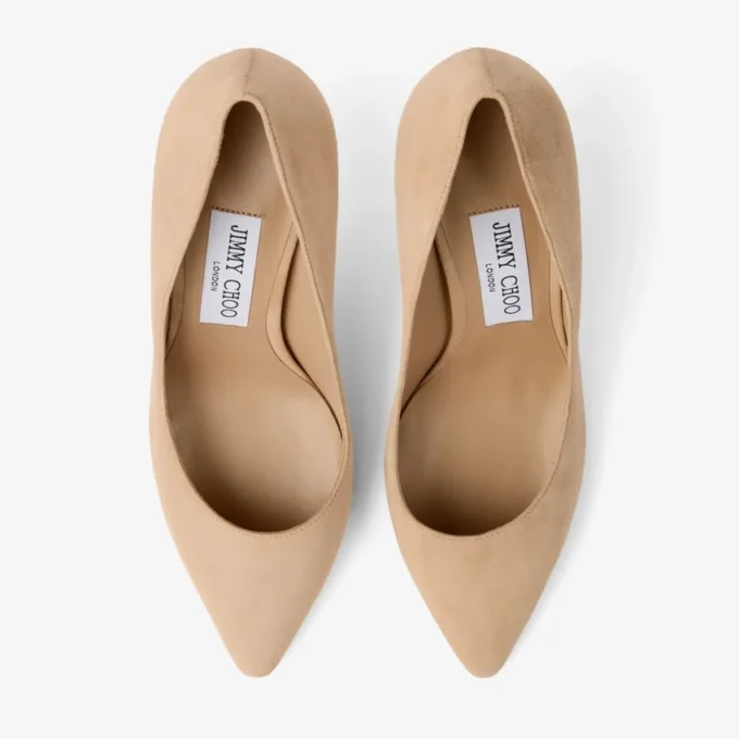 Décolleté Romy 85 in pelle scamosciata color chai