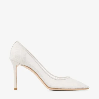Décolleté Romy 85 in pizzo avorio di jimmy choo