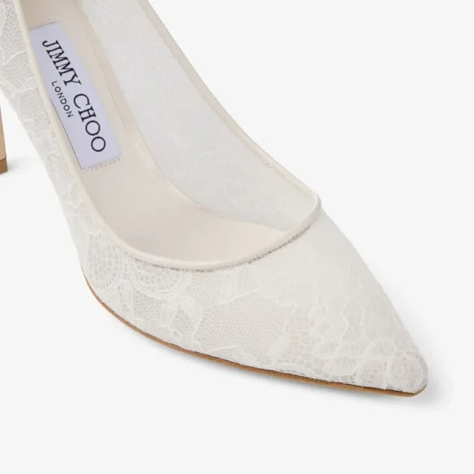 Décolleté Romy 85 in pizzo avorio di jimmy choo