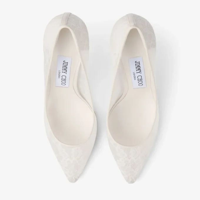 Décolleté Romy 85 in pizzo avorio di jimmy choo