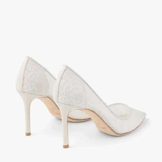 Décolleté Romy 85 in pizzo avorio di jimmy choo
