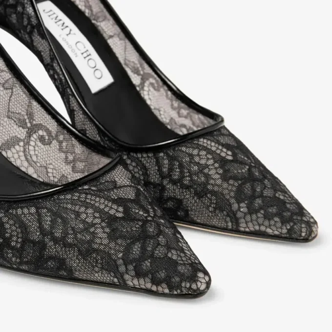 Décolleté Romy 85 in pizzo nero jimmy choo