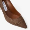 Décolleté Romy 85 in raffia fine color cuoio