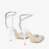 Décolleté Saeda 100 in rete bianca con cristalli Décolleté Saeda 100 in rete bianca con cristalli