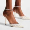 Décolleté Saeda 100 in tulle avorio con cristalli Décolleté Saeda 100 in tulle avorio con cristalli