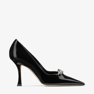 Decolleté Belinda 90 in pelle verniciata nera