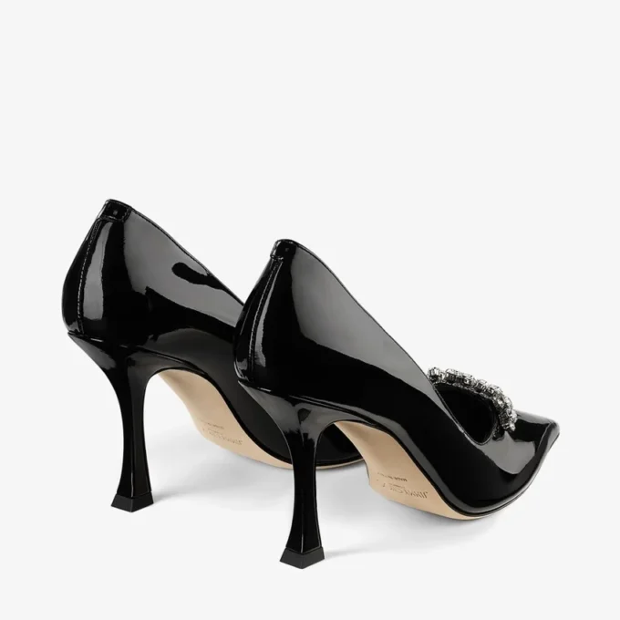 Decolleté Belinda 90 in pelle verniciata nera