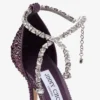 Decolleté in raso Stevie 100 Winter Bloom e Violet Orchid Mix con cristalli sfumati