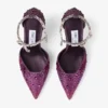 Decolleté in raso Stevie 100 Winter Bloom e Violet Orchid Mix con cristalli sfumati