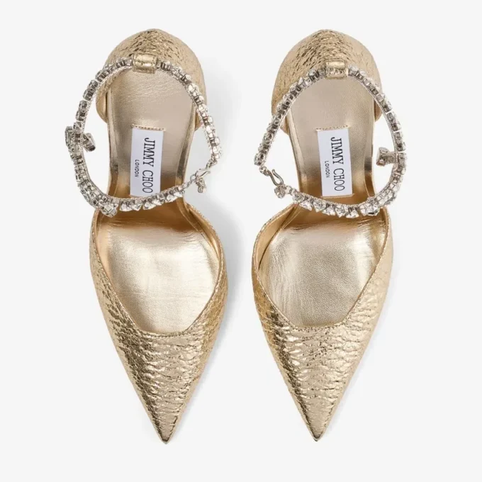 Decolleté Stevie 100 in pelle metallizzata martellata dorata Decolleté Stevie 100 in pelle metallizzata martellata dorata