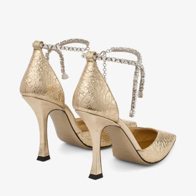 Decolleté Stevie 100 in pelle metallizzata martellata dorata Decolleté Stevie 100 in pelle metallizzata martellata dorata
