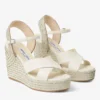 Dellena 100 Zeppa in pelle nappa color latte con bordatura in corda metallica Dellena 100 Zeppa in pelle nappa color latte con bordatura in corda metallica