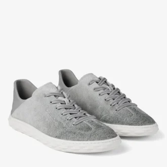 Diamond Flex M Sneakers basse in mix di denim e pelle scamosciata color tortora