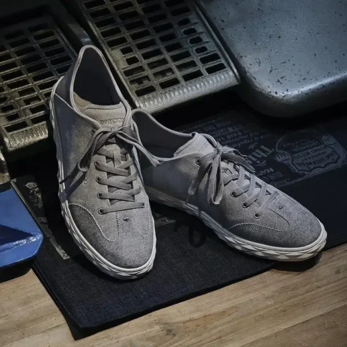 Diamond Flex M Sneakers basse in mix di denim e pelle scamosciata color tortora Diamond Flex M Sneakers basse in mix di denim e pelle scamosciata color tortora