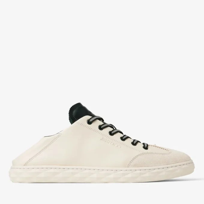 Diamond Flex M Sneakers basse in mix di pelle Latte e British Green Diamond Flex M Sneakers basse in mix di pelle Latte e British Green