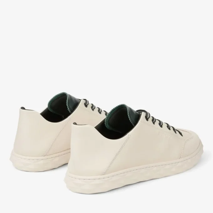 Diamond Flex M Sneakers basse in mix di pelle Latte e British Green Diamond Flex M Sneakers basse in mix di pelle Latte e British Green