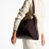 Diamond Hobo Borsa a tracolla media in pelle scamosciata color caffè Diamond Hobo Borsa a tracolla media in pelle scamosciata color caffè