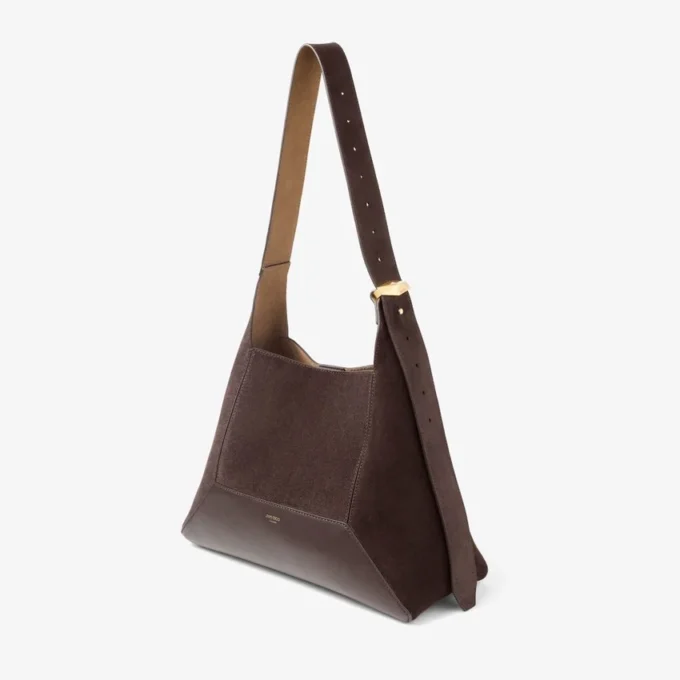Diamond Hobo Borsa a tracolla media in pelle scamosciata color caffè Diamond Hobo Borsa a tracolla media in pelle scamosciata color caffè
