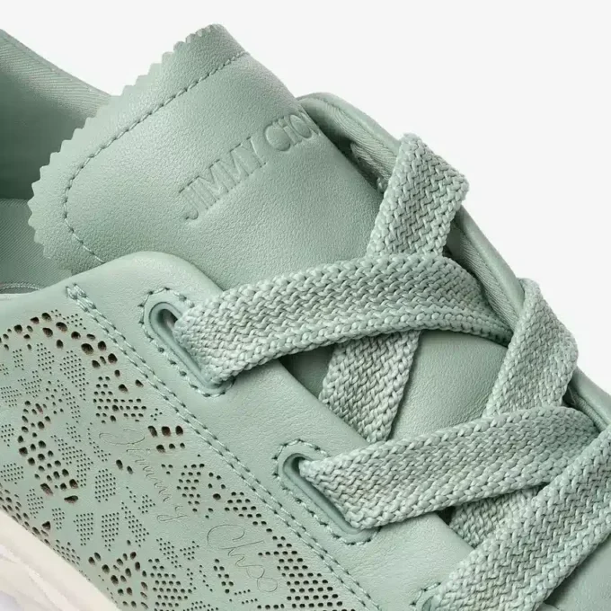 Diamond Light Flex F Sneakers basse con lacci in mix di pelle verde e pelle traforata Diamond Light Flex F Sneakers basse con lacci in mix di pelle verde e pelle traforata
